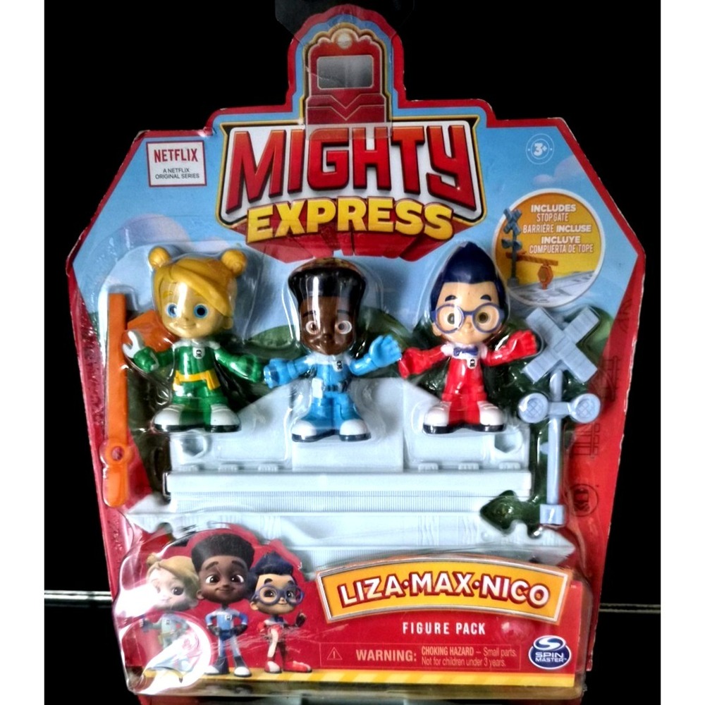 Mighty Express Mini Figures 3pk with Train Track Piece